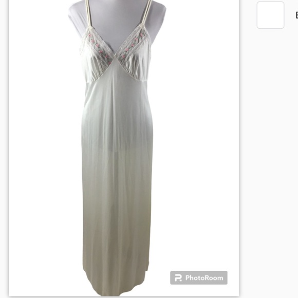 Vintage 2 pc pink rose peignoir maxi gown robe set M NWT - Picture 4 of 15